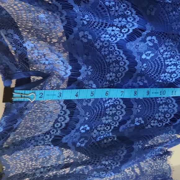 Rhyme Los Angeles Royal Blue Lace S/S Blouse, Feminine, Delicate - Picture 8 of 14